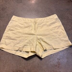 New York & Company Linen Blend Chino Shorts Womans Sz 4 butter yellow